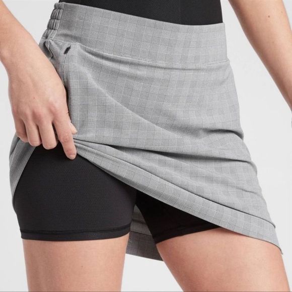 Athleta Pants - Athleta Women's Plaid Soho Skort Gray 12